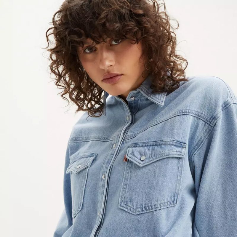 Куртка денім світло-блакитного кольору з перламутровими гудзиками  LEVI'S
