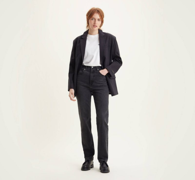 Джинси графітового кольору 70's high slim straight  LEVI'S