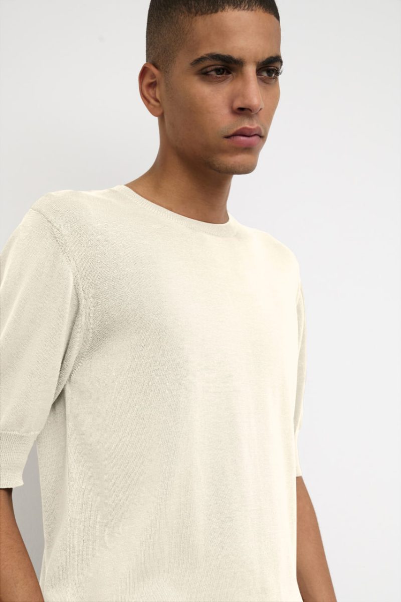 Джемпер молочного кольору з коротким рукавом LOUNGE NINE