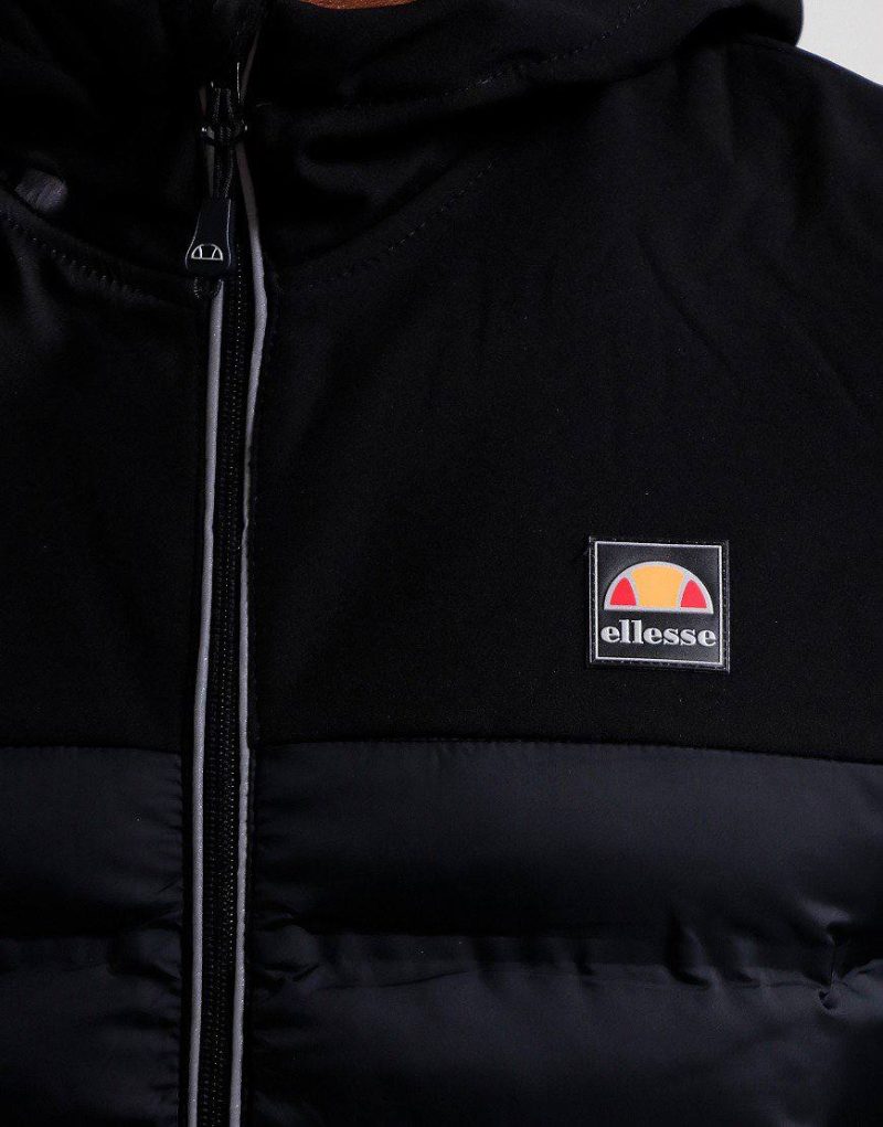 Чоловічий пуховик-вітровка на флісі чорного кольору Ellesse