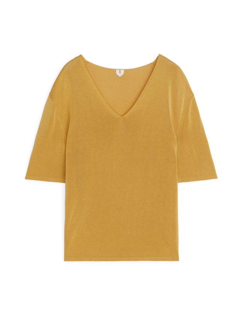 Трикотажний топ гірчичного кольору   ARKET