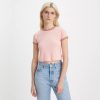 Вкорочена футболка рожевого кольору з контрастними деталями LEVI'S