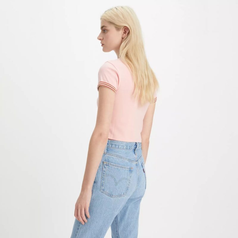 Вкорочена футболка рожевого кольору з контрастними деталями LEVI'S