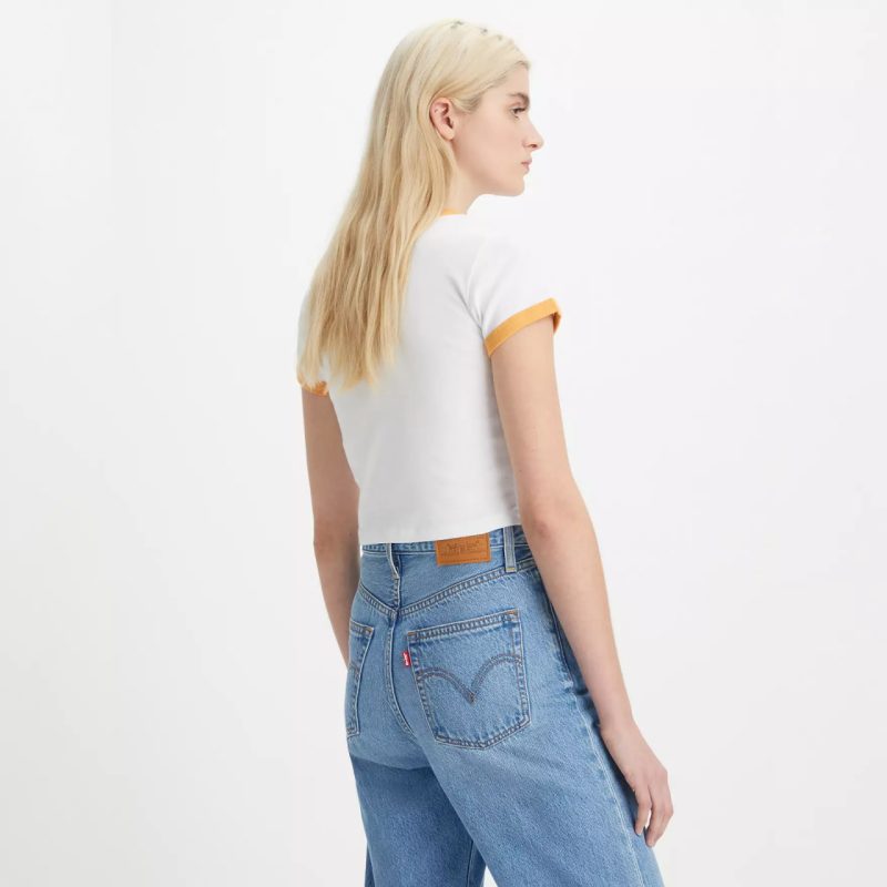 Вкорочений топ з контрастним коміром жовтого кольору LEVI'S