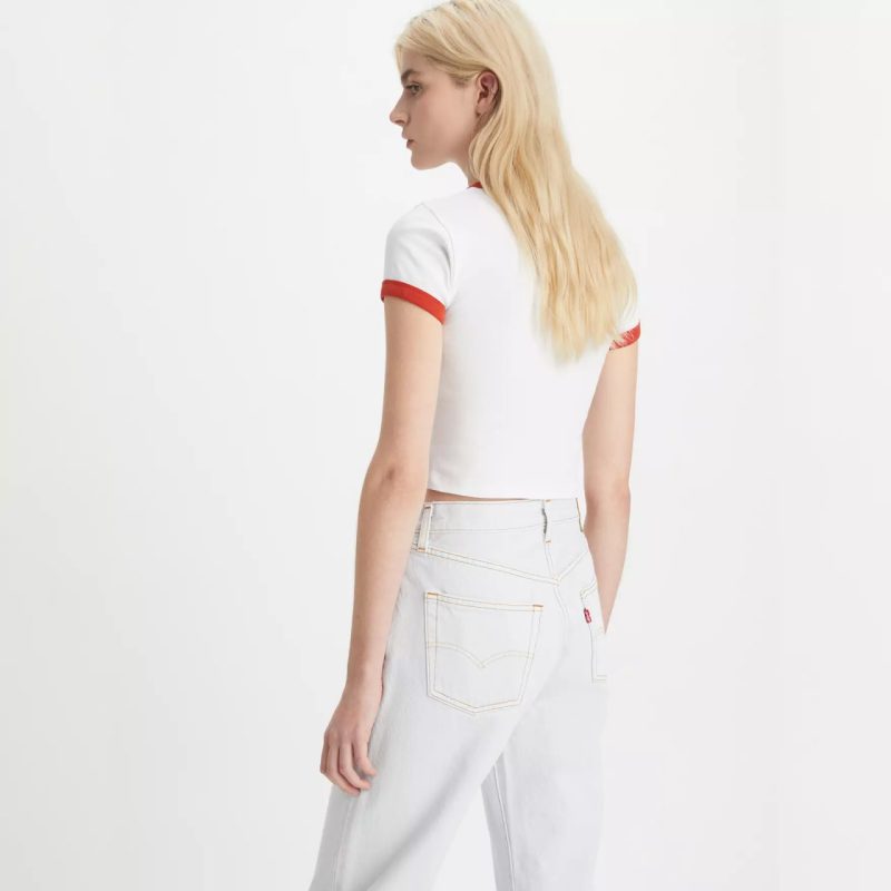 Вкорочений топ з контрастним коміром теракотового кольору  LEVI'S