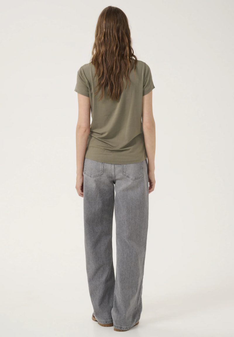 Еластична фуболка сіро-зеленого кольору my essential wardrobe