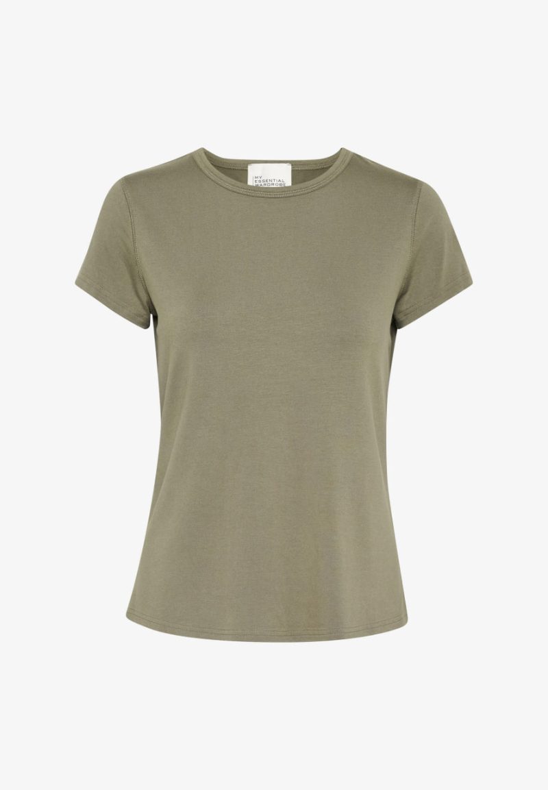 Еластична фуболка сіро-зеленого кольору my essential wardrobe