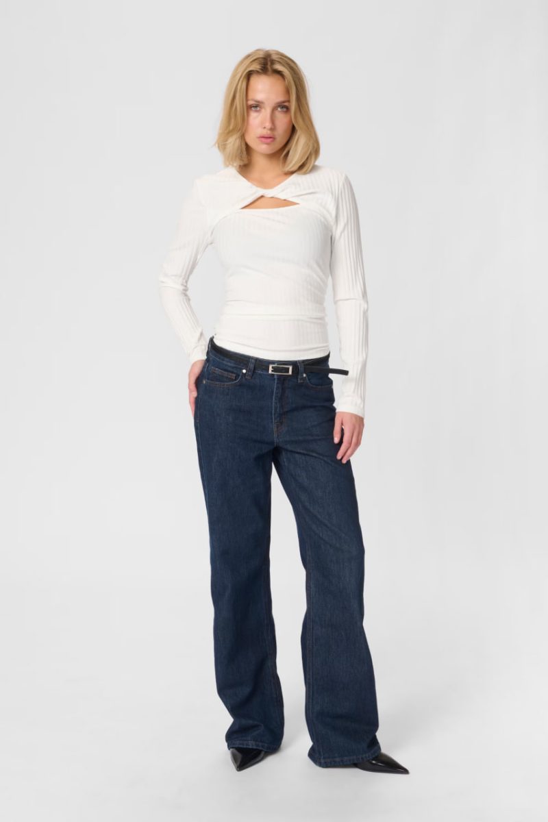 Лонгслів-резинка білого кольору my essential wardrobe