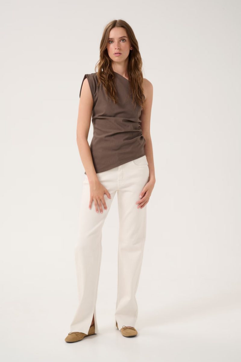 Джинси білого кольору з необробленим краєм (мікродефект: пилове забруднення) my essential wardrobe