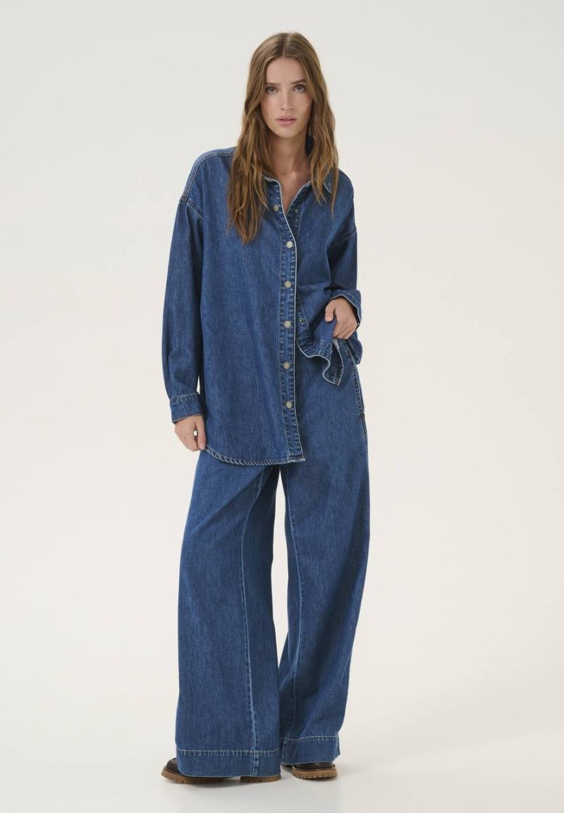 Подовжена куртка сорочка з класичного деніму my essential wardrobe