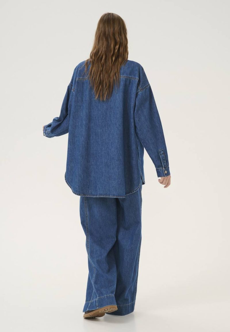 Подовжена куртка сорочка з класичного деніму my essential wardrobe